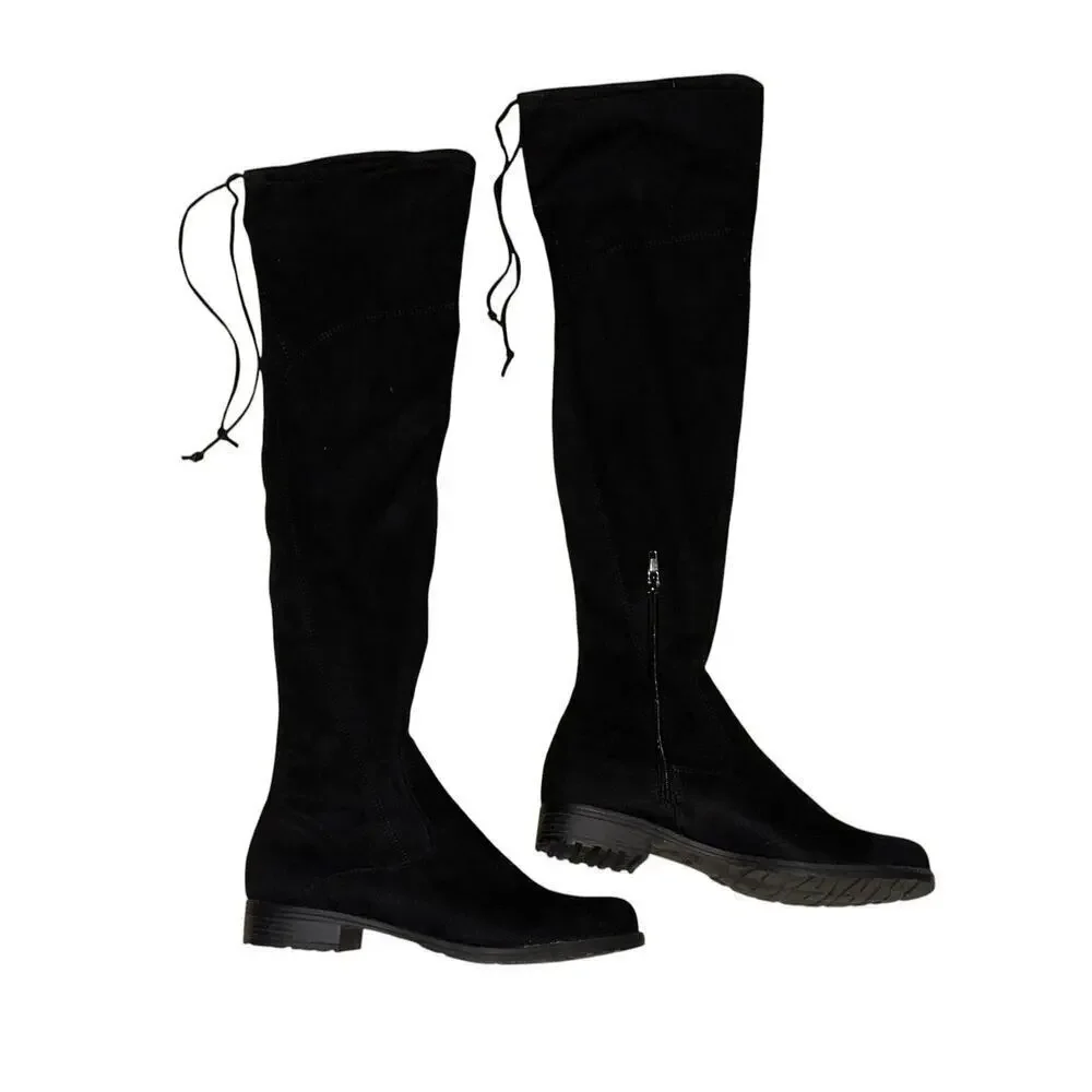 UNISA Women’s UNHUHVANA Over-The-Knee Boots Black Tie-Back Size 8M